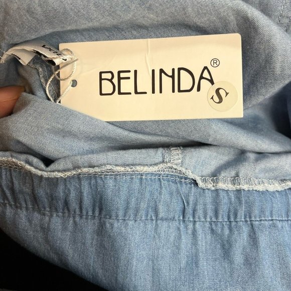 BELINDA Women OVERALL Pants  Size S Color Blue LIGHT WASH - Picture 9 of 16